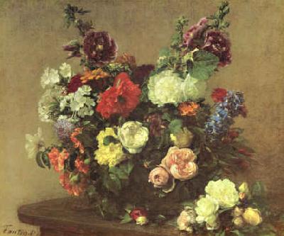 Henri Fantin-Latour Bouquet de Fleurs Diverses oil painting picture
